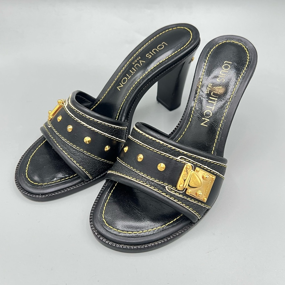 Authentic Louis Vuitton Sandals with Block Heel